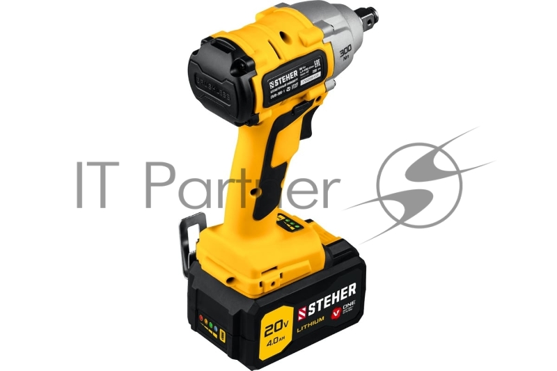 Гайковерт STEHER 20В бесщёточный, 1 АКБ (4Ач), в кейсе. CWB-300-1