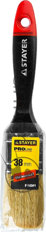 Кисть плоская STAYER UNIVERSAL-PROFI, светлая натуральная щетина, деревянная ручка, 38мм