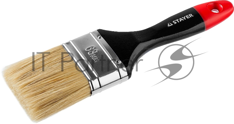Кисть плоская STAYER UNIVERSAL-PROFI, светлая натуральная щетина, деревянная ручка, 63мм
