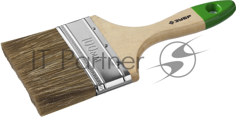 Кисть плоская ЗУБР ЛАЗУРЬ-МАСТЕР, смешанная щетина, деревянная ручка, 100мм