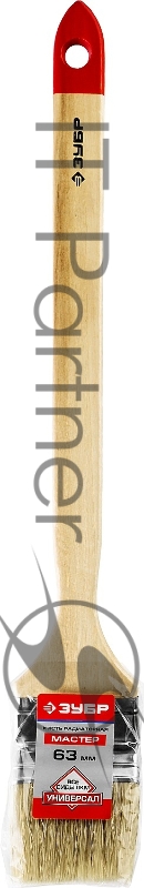 Кисть радиаторная угловая ЗУБР УНИВЕРСАЛ-МАСТЕР, светлая натуральная щетина, деревянная ручка, 63мм