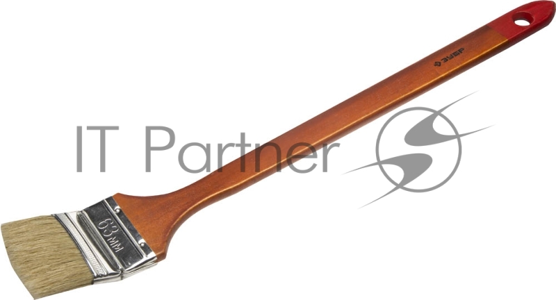 Кисть радиаторная угловая ЗУБР УНИВЕРСАЛ-МАСТЕР, светлая натуральная щетина, деревянная ручка, 63мм
