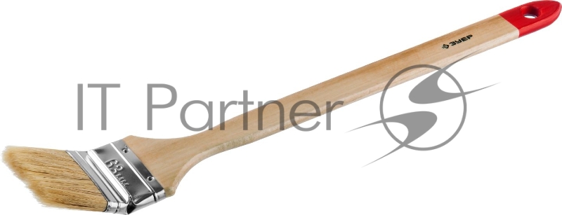 Кисть радиаторная угловая ЗУБР УНИВЕРСАЛ-МАСТЕР, светлая натуральная щетина, деревянная ручка, 63мм