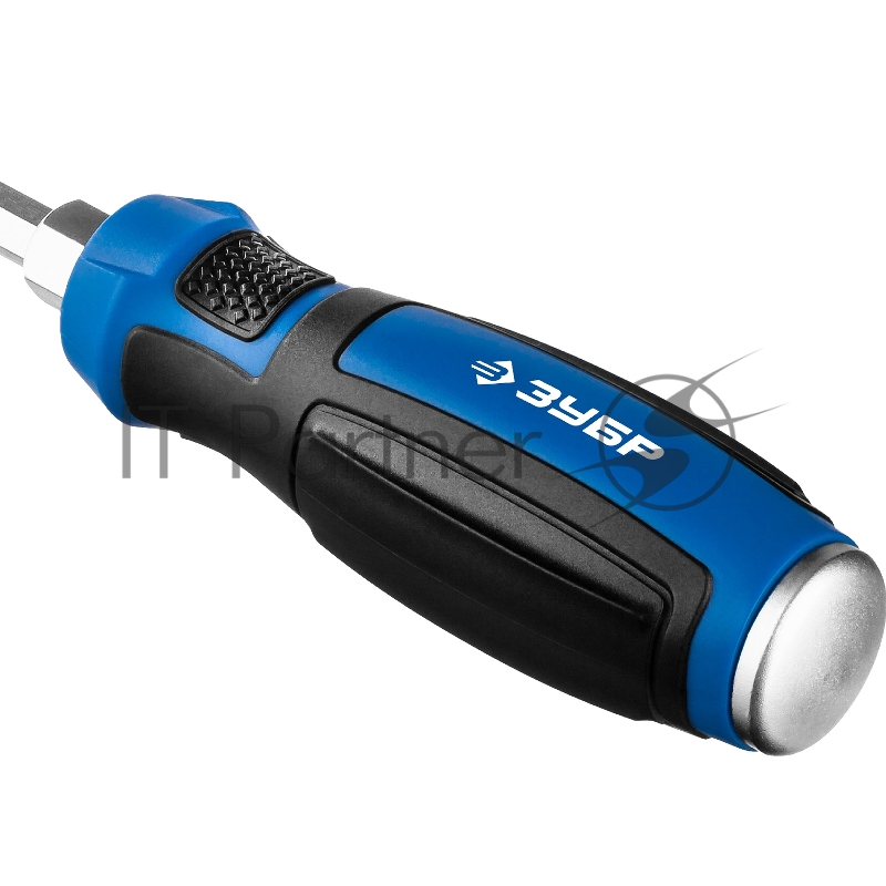 Отвертка ударная ЗУБР Профессионал УДАРНИК 25271-6, сквозной Cr-V стержень, SL6 x 100 мм, усилитель под ключ, магнитный наконечник, двухкомп. рукоятка