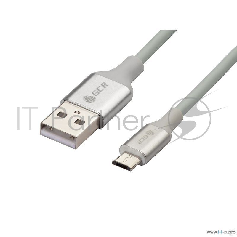 Кабель Greenconnect Кабель 3A 0.5m USB 2.0 для Samsung, OS Android, AM/microB 5pin, белый, AL корпус серебро, белый ПВХ, 28/22 AWG, поддержка функции быстрой зарядки (GCR-50855)