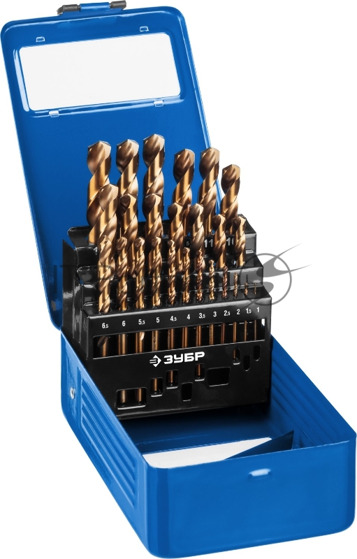 Набор сверл по металлу ЗУБР Профессионал 29626-H25 25шт d=1-13мм КОБАЛЬТ сталь Р6М5К5 класс А