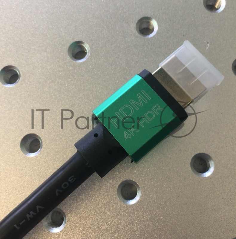 Кабель Greenconnect Кабель 0.75m HDMI версия 2.0, HDR 4:2:2, Ultra HD, 4K 60 fps 60Hz/5K*30Hz, 3D, AUDIO, 18.0 Гбит/с, 28/28 AWG, OD7.3mm, тройной экран, черный, AL корпус зеленый (GCR-50960)