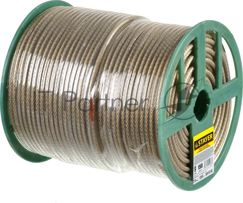 Трос стальной STAYER Masterd=60 мм L=150 м в полимерной оболочке