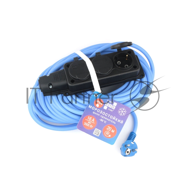 Морозостойкий удлинитель PC 16А, 3р 20м 3*2,5 IP54 / PC-3GF-R-20(IP)