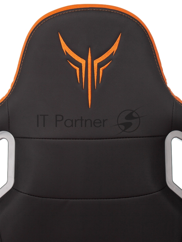 Кресло игровое Knight OUTRIDER черный/оранжевый ромбик эко.кожа с подголов. крестовина металл