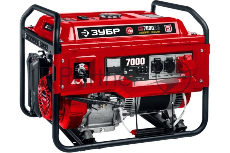 Генератор 380 В бензиновый с электростартером, 7000 Вт, ЗУБР