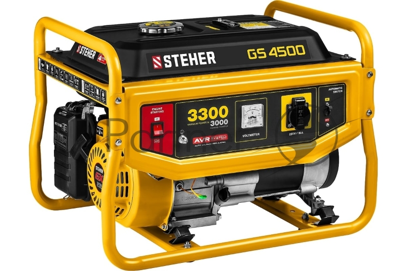 Генератор GS-4500 бензиновый, 3300 Вт, STEHER