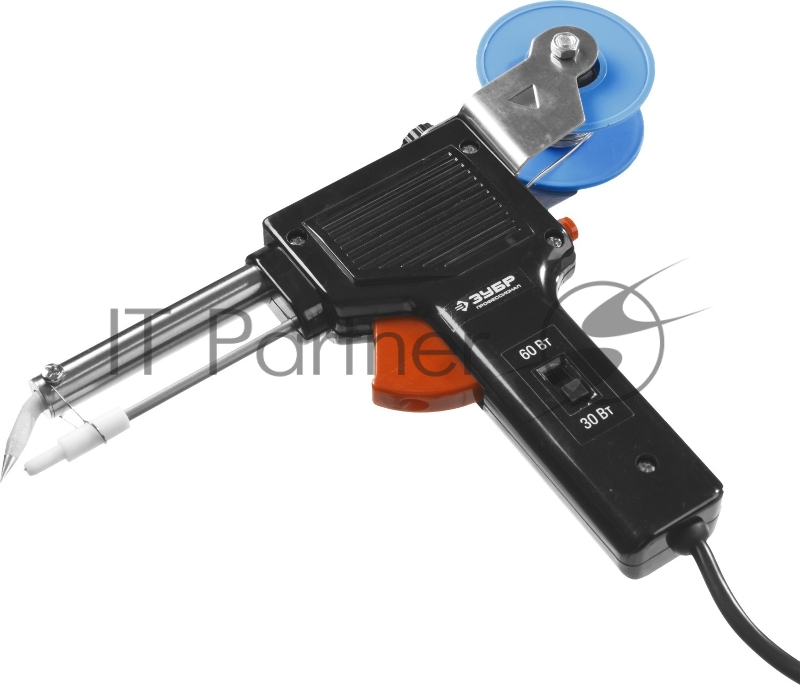 Паяльник ЗУБР 55304-60 профессионал с подачей припоя 2 мощности 30Вт/60Вт проволока 1-3мм