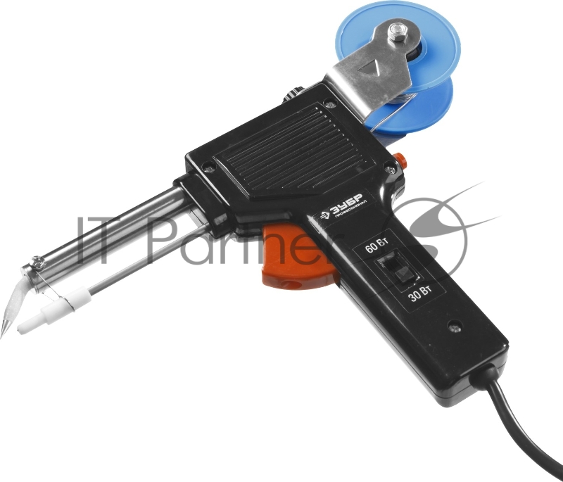 Паяльник ЗУБР 55304-60 профессионал с подачей припоя 2 мощности 30Вт/60Вт проволока 1-3мм