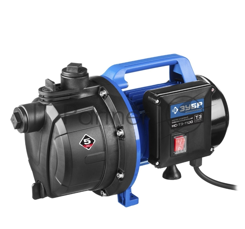 Насос ЗУБР НС-Т3-1100 профессионал т3 садовый поверхностный самовсасывающий 1100Вт 80л/мин нап. 45