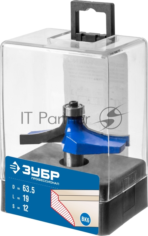 Фреза ЗУБР 28762-63.5 фигирейная №3 d= 63.5мм дл.-19мм рад. -мм хв.-12мм d-12.7мм