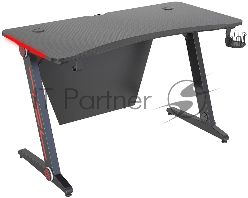 Стол игровой Cactus CS-GTZ-BK-CARBON-RED столешница МДФ карбон каркас черный