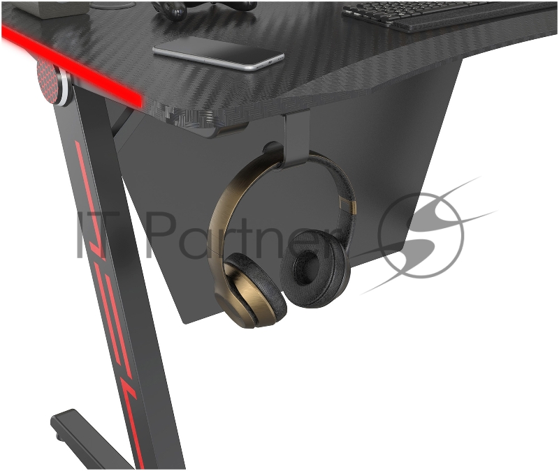 Стол игровой Cactus CS-GTZ-BK-CARBON-RED столешница МДФ карбон каркас черный