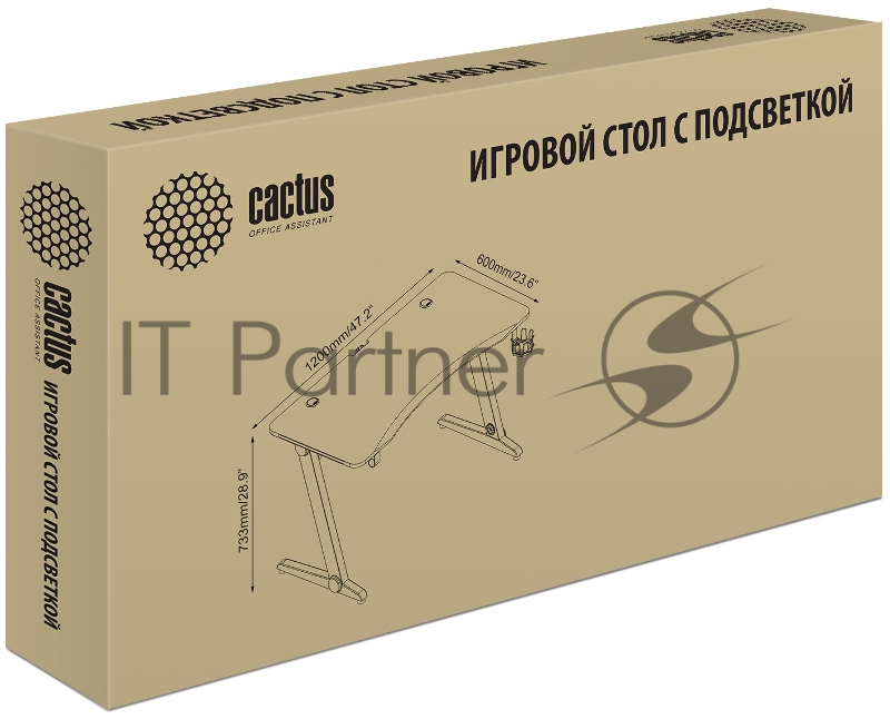 Стол игровой Cactus CS-GTZ-BK-CARBON-RED столешница МДФ карбон каркас черный