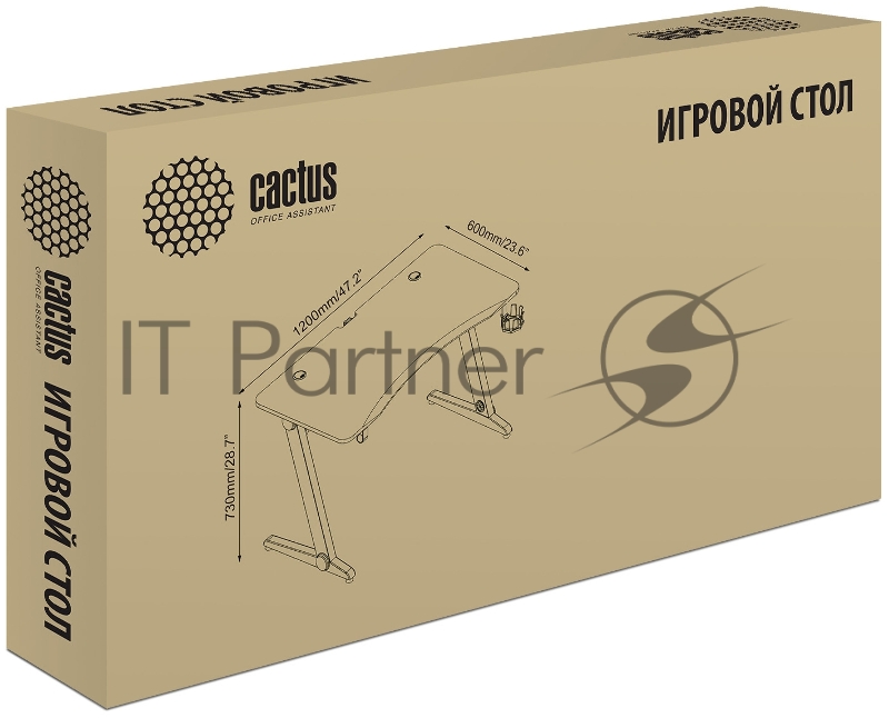 Стол игровой Cactus CS-GTZ-BKRD-CARBON столешница МДФ карбон каркас черный