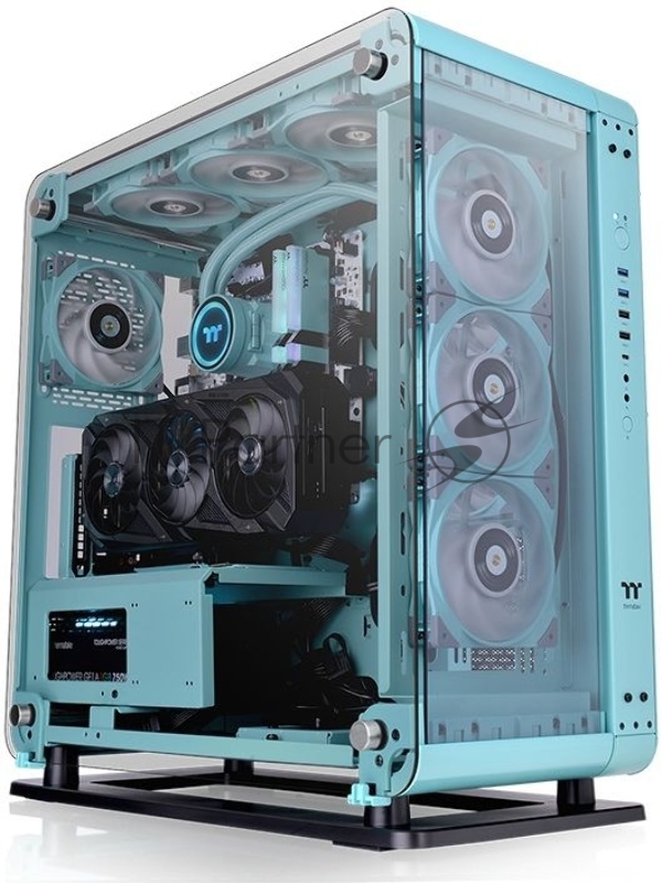 Корпус Thermaltake Core P6 TG Turquoise черный без БП ATX 18x120mm 12x140mm 2xUSB2.0 2xUSB3.0 audio bott PSU