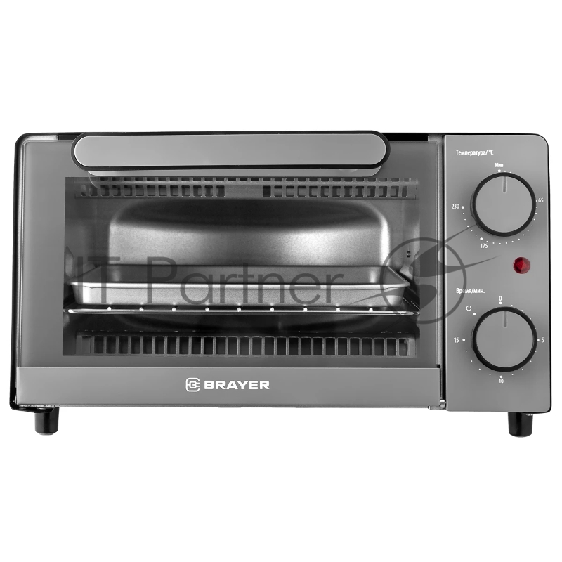 Мини-печь BRAYER BR2600 Мощность 1200 Вт Объем 9 л Верхний и нижний нагревательный элемент Регулировка температуры 65-230 С, Таймер 0-15 мин Автоотключение со звуковым сигналом по окончании работы Механическое управление, Удобная ручка из нержавеющ