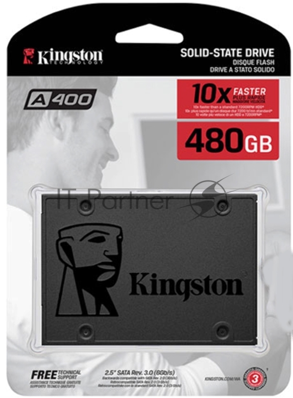 SSD накопитель Kingston SATA III 480Gb SA400S37/480G A400 2.5