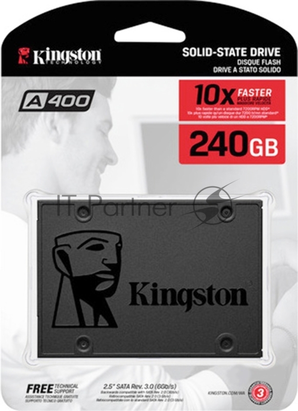 SSD накопитель Kingston SATA III 240Gb SA400S37/240G A400 2.5