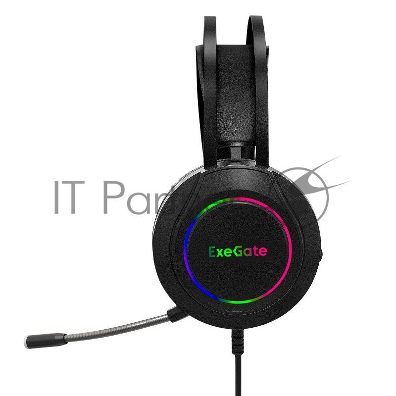 Игровая гарнитура ExeGate EX289746RUS Cosmos HS-702GL (объемный звук 7.1, длина кабеля 2.5м, RGB подсветка, USB интерфейс)