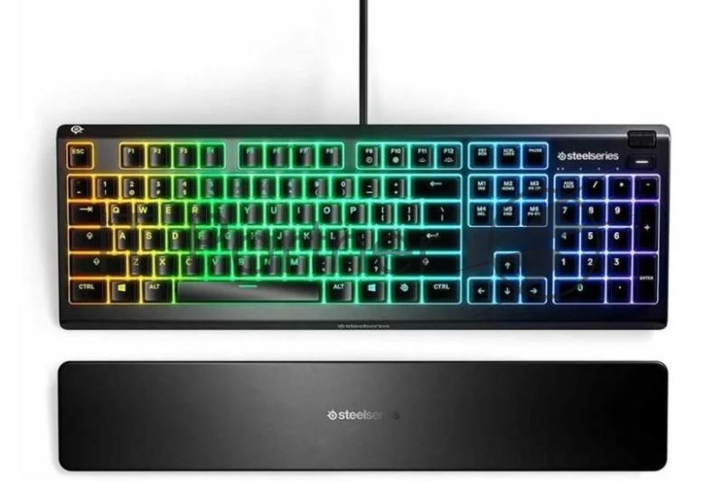 Игровая клавиатура Steelseries Apex 3 (SteelSeries Whisper-Quiet Swithes, RGB подсветка, IP32, USB)