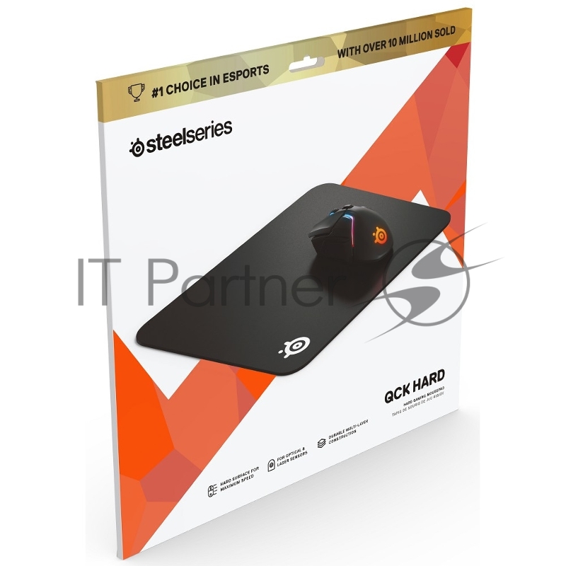 Игровой коврик для мыши Steelseries QcK Hard Pad Medium черный (320 x 270 x 3мм, полиэтилен, резина)