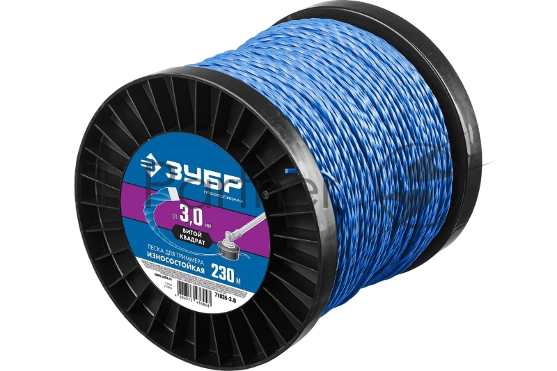 Леска для триммера ВИТОЙ КВАДРАТ 3.0 мм 230 м ЗУБР Профессионал