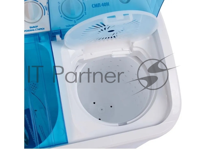 Фея СМП 40 Н прозрачная крышка Стиральная машина полуавтоматическаяВместимость бака для стирки - 30 л, вместимость при стирке - 4,0 кг, вместимость белья при отжиме - 3,4 кг, насос для слива воды, механическое управление, функция отжим