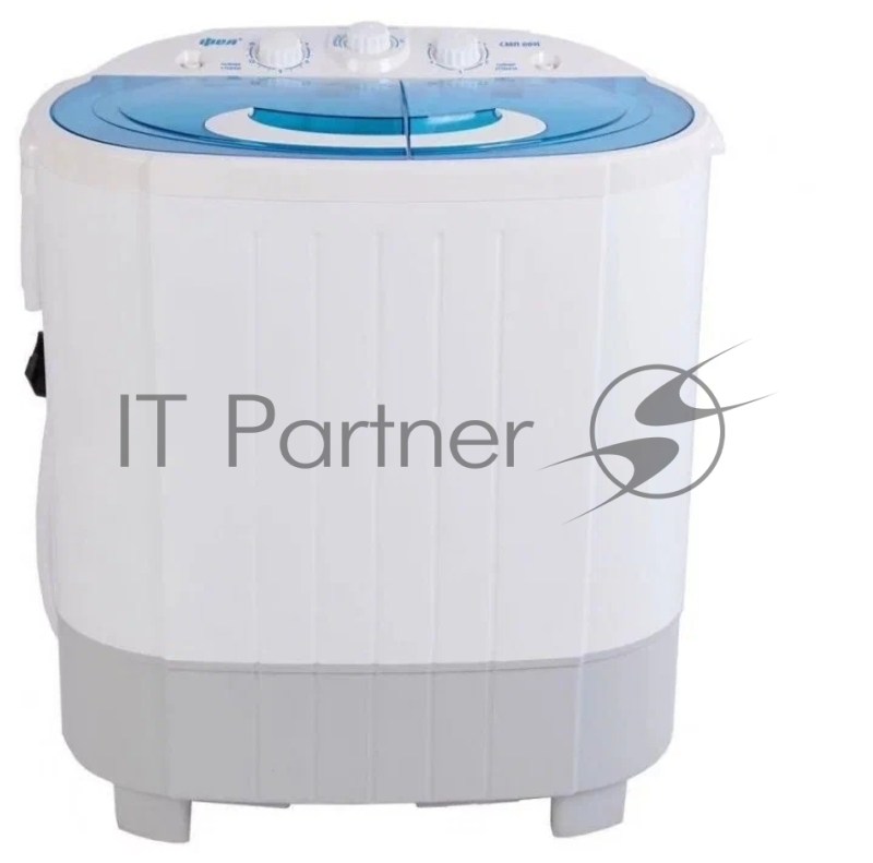 Фея СМП 60 Н прозрачная крышка Стиральная машина полуавтоматическаяВместимость при стирке - 6 кг, вместимость белья при отжиме - 5 кг, насос для слива воды, механическое управление, функция отжим, 2 бака