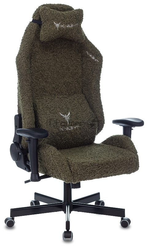 Кресло игровое Knight T1 хаки экомех с подголов. крестовина металл