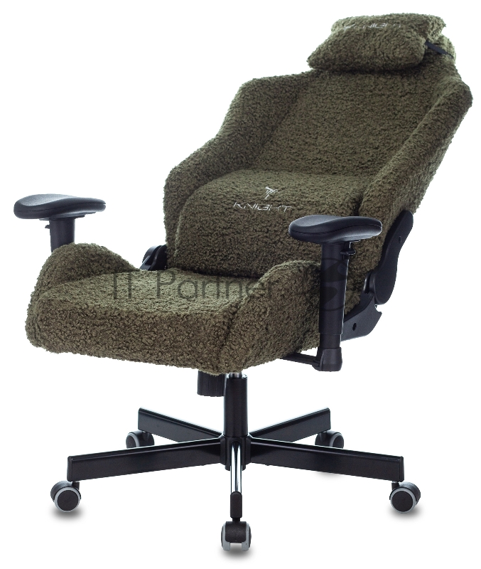 Кресло игровое Knight T1 хаки экомех с подголов. крестовина металл