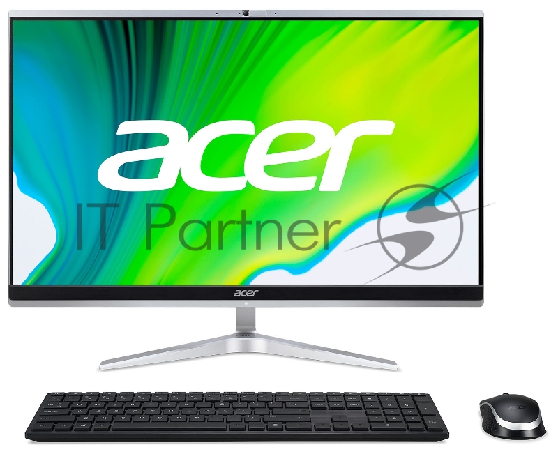 Моноблок Acer Aspire C24-1651 23.8 Full HD Touch i7 1165G7 (2.8) 8Gb 1Tb SSD512Gb MX450 CR Endless GbitEth WiFi BT 135W клавиатура мышь Cam серебристый 1920x1080