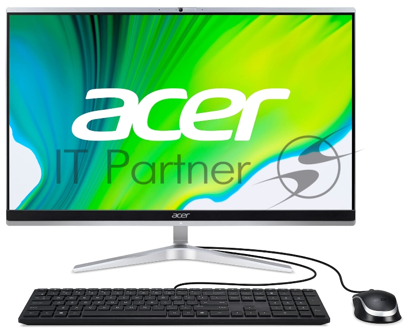Моноблок Acer Aspire C24-1651 23.8 Full HD Touch i7 1165G7 (2.8) 8Gb 1Tb SSD512Gb MX450 CR Endless GbitEth WiFi BT 135W клавиатура мышь Cam серебристый 1920x1080