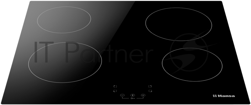 Стеклокерамическая варочная поверхность HANSA BHC63313, 4 конфорки 2x16,5cм, 2x20cм, сенсорная панель управления, индикатор остаточного тепла, блокировка управления, цвет - черный