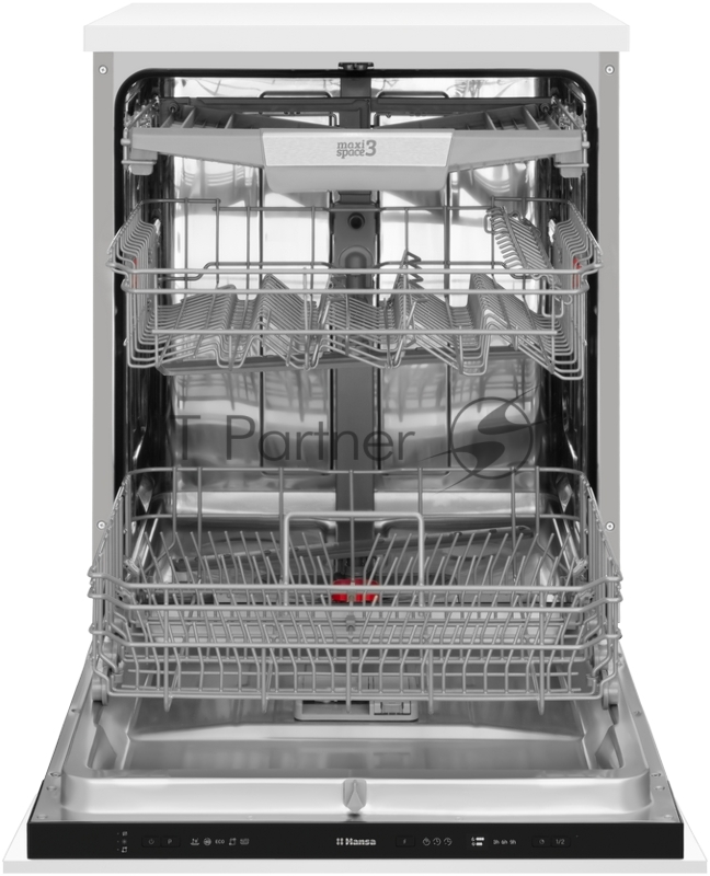 Встраиваемая посудомоечная машина Hansa ZIM615EQ. Ширина - 60 см, 3 корзины, 5 программ, 14 комплектов. Механическое управление. Звуковая индикация. Aquastop. Автопрограмма. Программа самоочистки, напоминание о необходимости самоочистки. Программа по