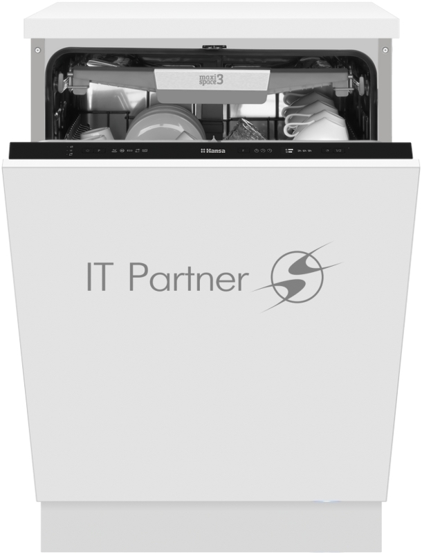 Встраиваемая посудомоечная машина Hansa ZIM615EQ. Ширина - 60 см, 3 корзины, 5 программ, 14 комплектов. Механическое управление. Звуковая индикация. Aquastop. Автопрограмма. Программа самоочистки, напоминание о необходимости самоочистки. Программа по