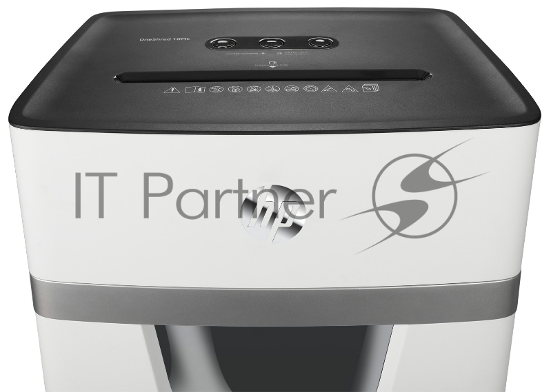 Шредер HP OneShred 10МС белый (секр.P-5) фрагменты 10лист. 20лтр. скрепки скобы пл.карты