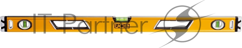 Уровень JCB коробчатый, магнитный, 2 фрезерованные базовые поверхности, 3 ампулы, крашенный, с ручками, 0,5мм/м, 90см