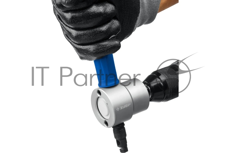 Ножницы-насадка ЗУБР СВЕРЧОК для реза листового металла, на карточке.