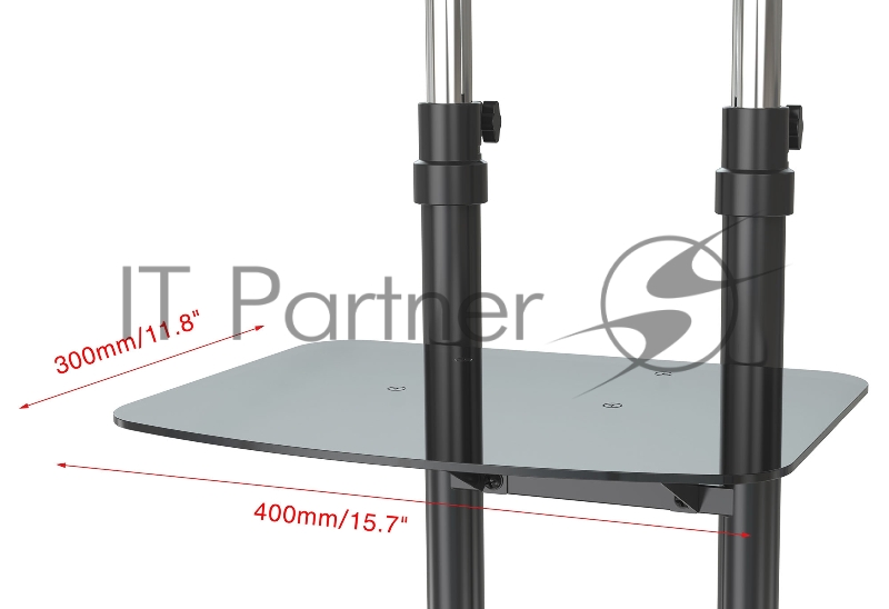 Стойка для телевизора Cactus CS-ST04H черный 32-70 макс.45кг напольный мобильный