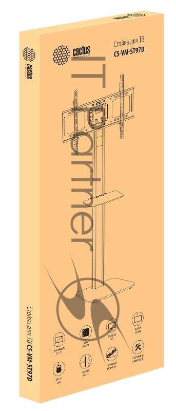 Стойка для телевизора Cactus CS-ST97-D черный 32-70 макс.68кг напольный
