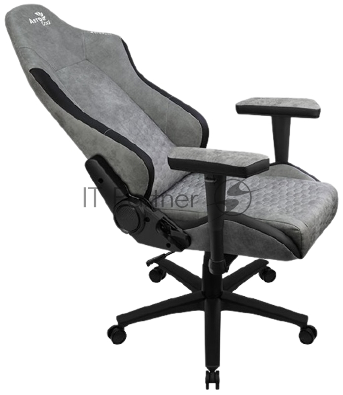 Кресло компьютерное Aerocool CROWN AeroSuede Stone Grey (<150кг, ткань AeroSuede, 2 подушки, 2D подлокотник)