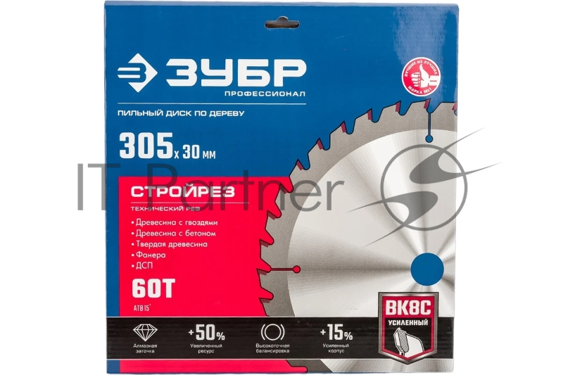 Диск пильный ЗУБР Стройрез 305х30мм 60Т, по строительной древесине