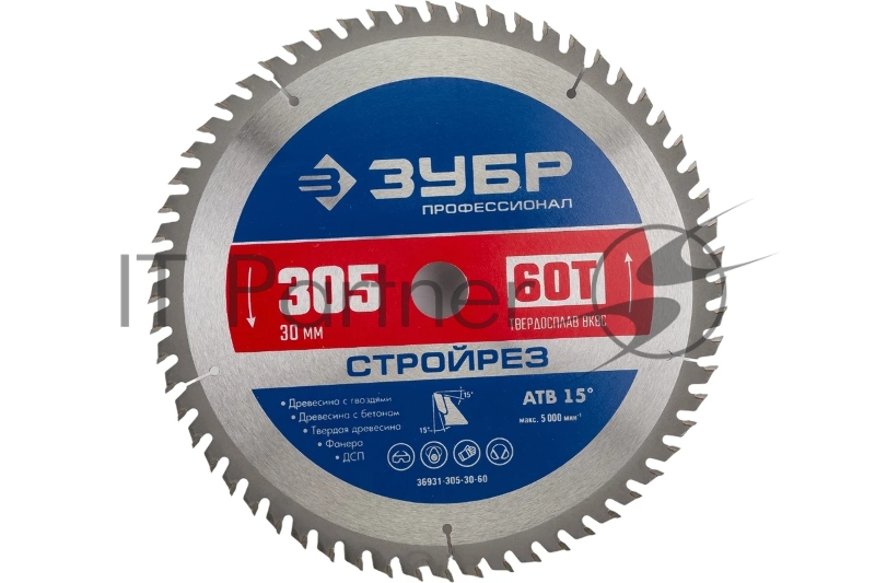 Диск пильный ЗУБР Стройрез 305х30мм 60Т, по строительной древесине