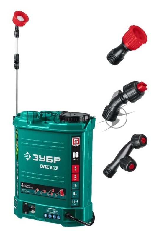 Опрыскиватель ЗУБР 16 л бак, аккумуляторный, 12В, 8Ач